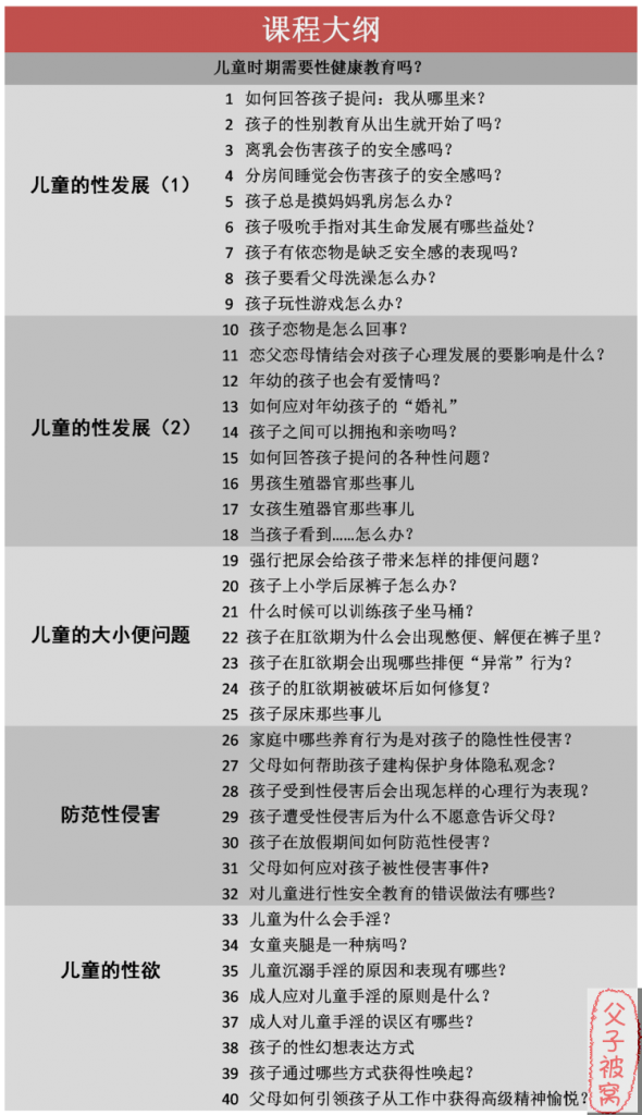 父母不能回避的儿童性教育课 40讲完结版