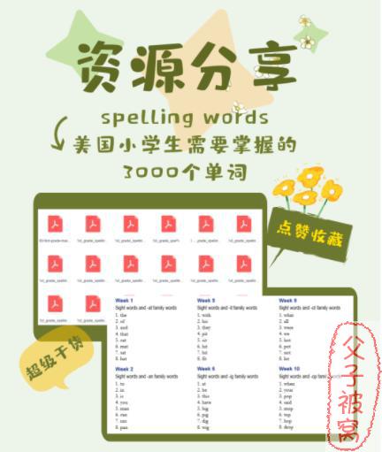 火爆美国的小学词汇练习册《Spelling words 3000》PDF格式