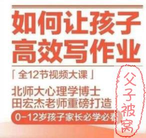 田宏杰《儿童高效作业课》教学视频 全12节