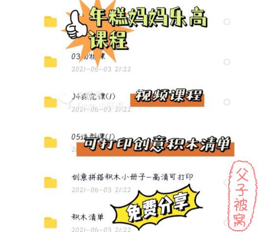 年糕妈妈《大颗粒乐高课程视频》适合2-6岁的孩子