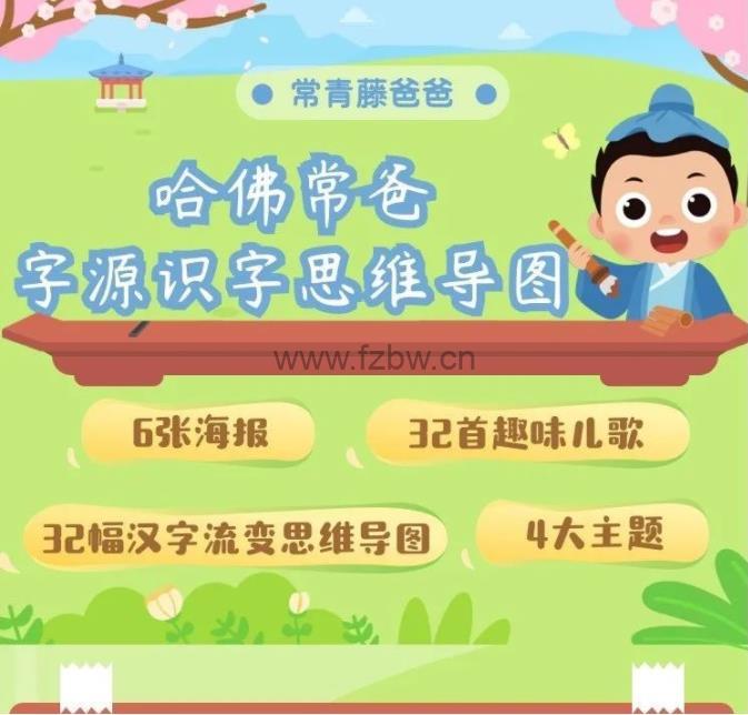 常青藤爸爸《字源识字》卡片 附思维导图