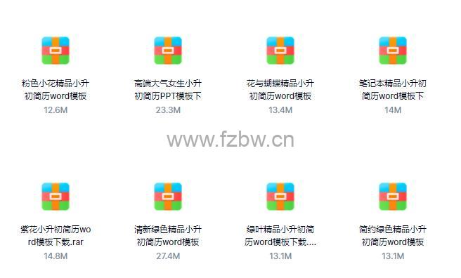 200份小升初简历合集打包