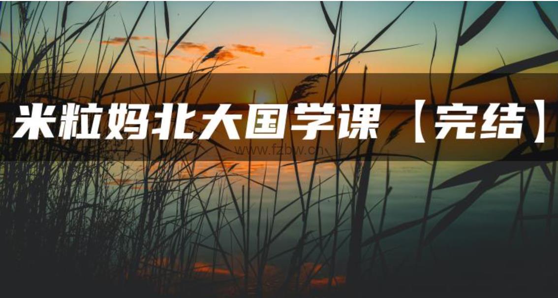 米粒妈《北大国学课》共二十八课 视频课程
