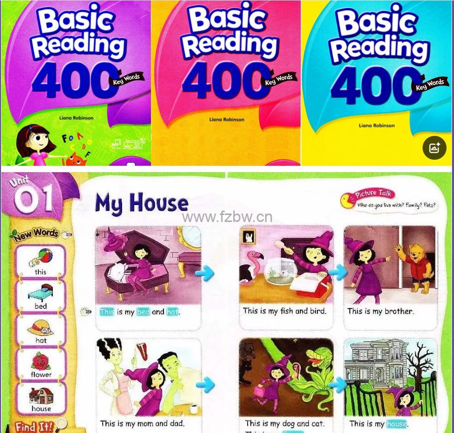 Basic reading美国原版少儿阅读(200词/400词/800词/1200词)  PDF+音频