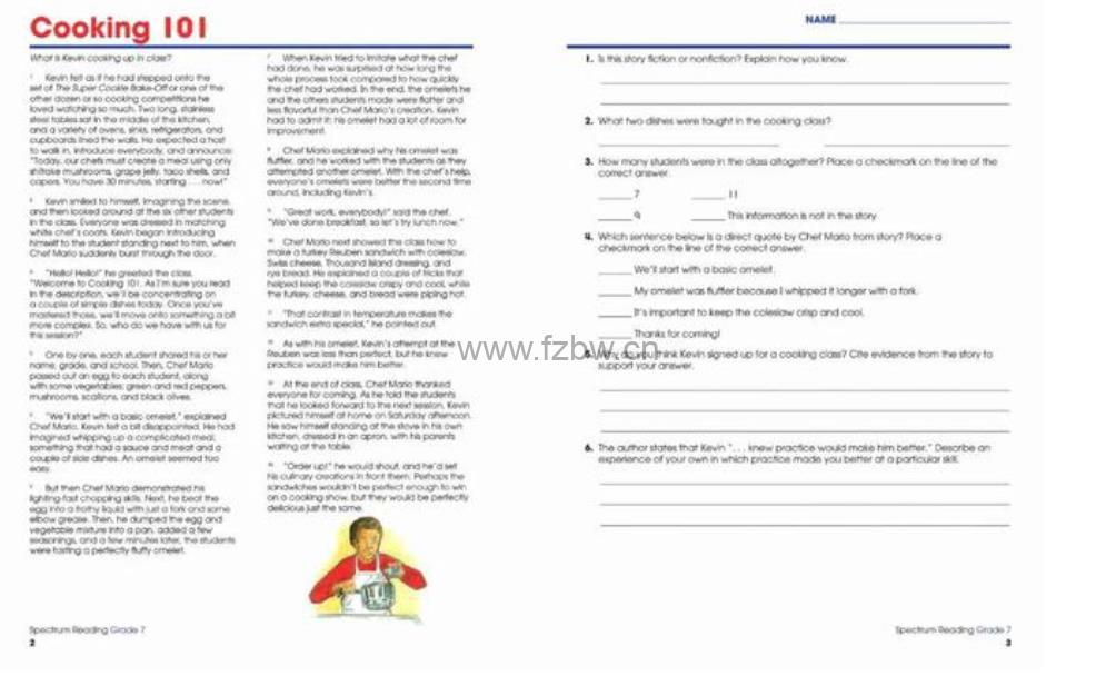 光谱阅读《spectrum reading workbook》GK-G8级别 PDF格式