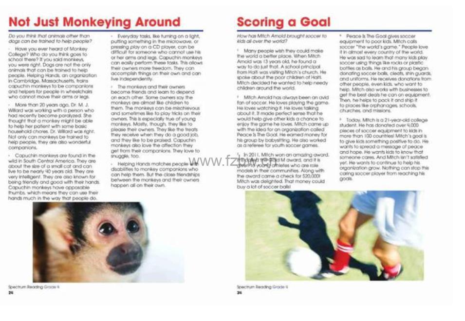 光谱阅读《spectrum reading workbook》GK-G8级别 PDF格式