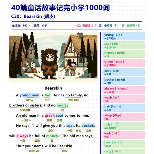 40篇童话故事记完小学1000词