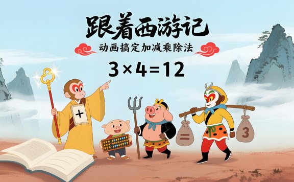 《跟着西游记动画搞定加减乘除法》共32节 视频课程 附电子资料